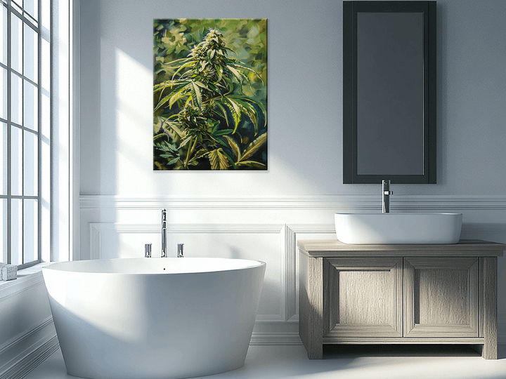 Nature's Serenity Impressionism Wall Art in a Bathroom