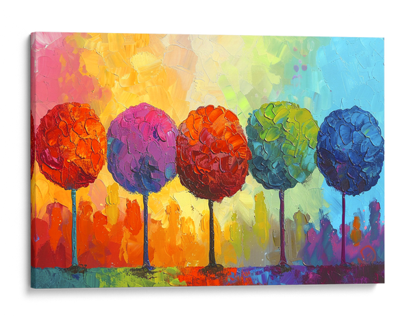 Whimsical Color Trees Wall Art