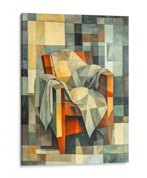 Cubist Comfort: A Modern Homage Wall Art