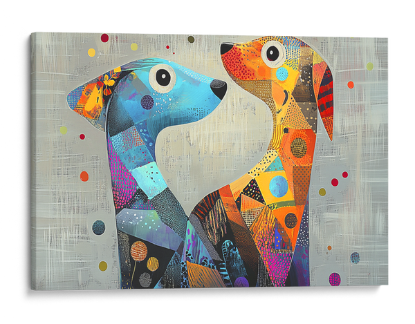 Colorful Canine Duo Wall Art