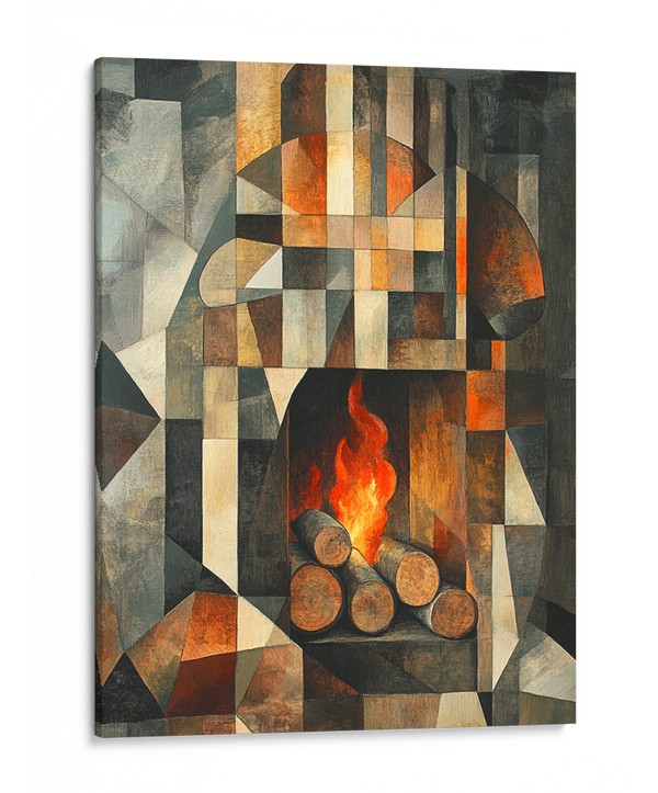 Warm Embers of Cubism Wall Art