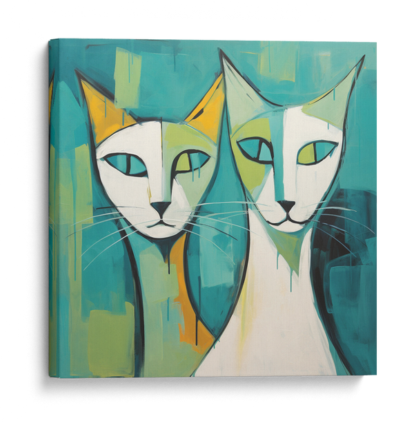 Cats in Modernist Hues Wall Art