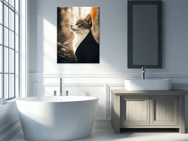 Animal-Majestic Gaze Wall Art in Bathroom