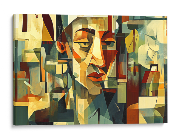 Contemplative Reflections in Cubism Wall Art