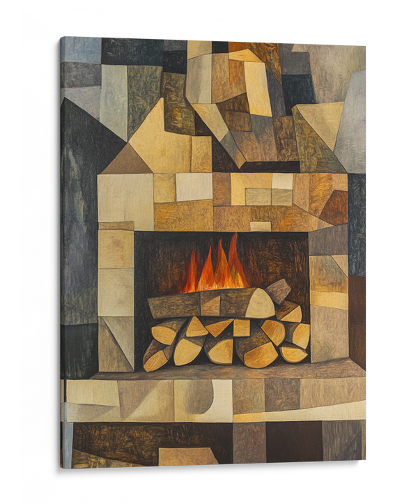 Rustic Flames Abstract Wall Art