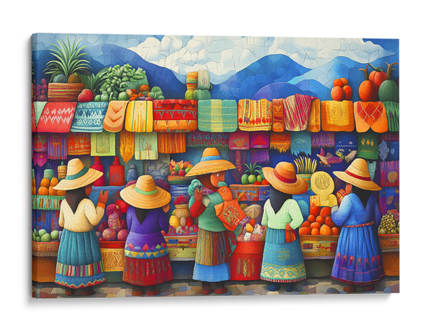 Vibrant Market Scene Wall Art