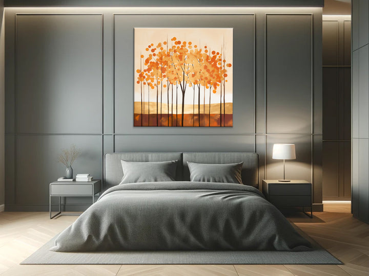 Autumn Whispers Wall Art in a Bedroom