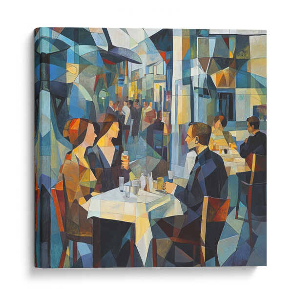 Cafe Vibes in Cubism Wall Art