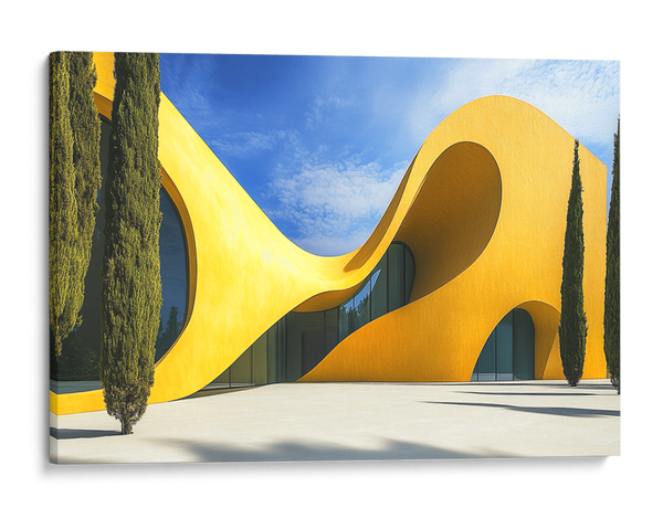 Dynamic Curves in Yellow Wall Art