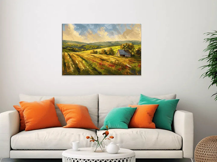 Impressionism - Rustic Harmony in Fields in Living Room