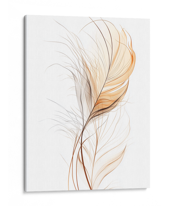 Golden Whispers Feather Wall Art