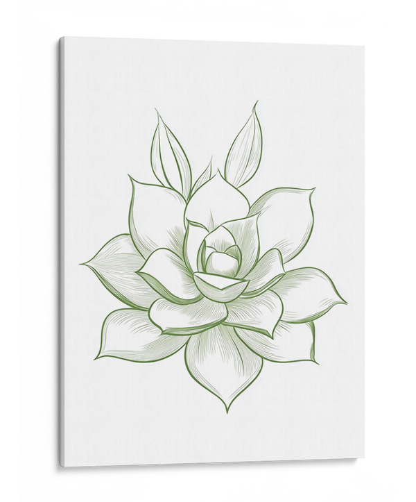 Elegant Succulent Lines Wall Art