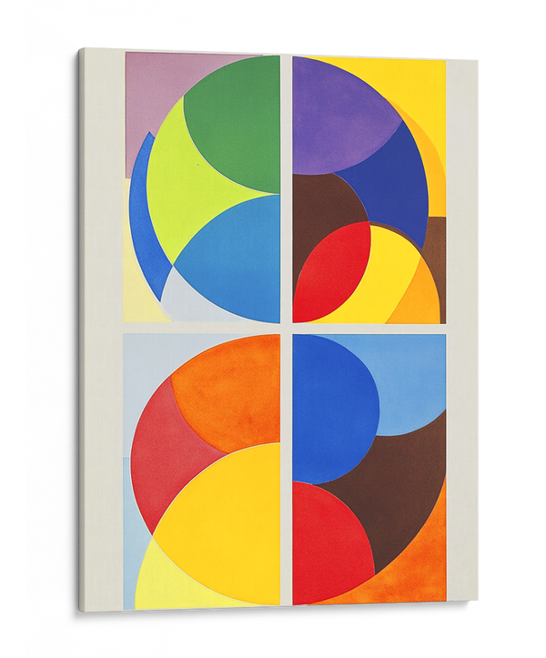 Colorful Geometry Quartet Wall Art