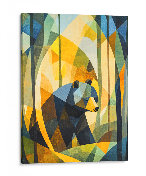 Majestic Bear in Cubist Harmony Wall Art