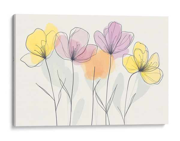 Pastel Garden Blooms Wall Art