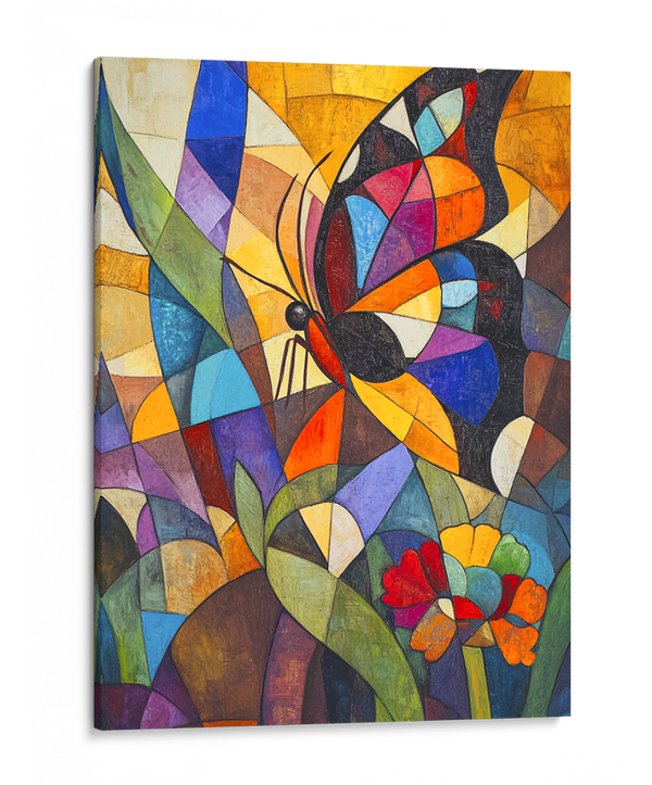 Cubist Butterfly in Bloom Wall Art